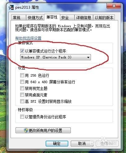 游戏属性没有兼容性选项