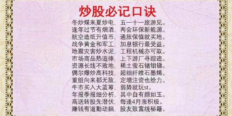 炒股必背十句口诀