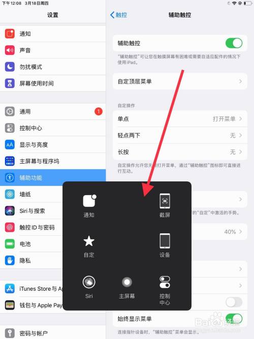 ipad怎么设置小圆点出来