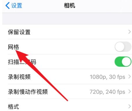 iPhone照相机开辅助线