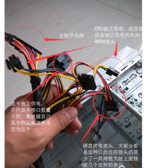 台式电脑电源线连接图