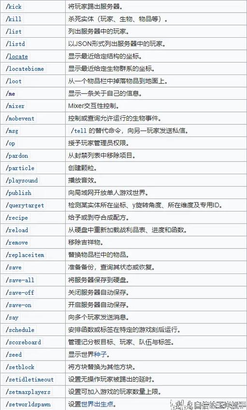 Mc命令方块指令