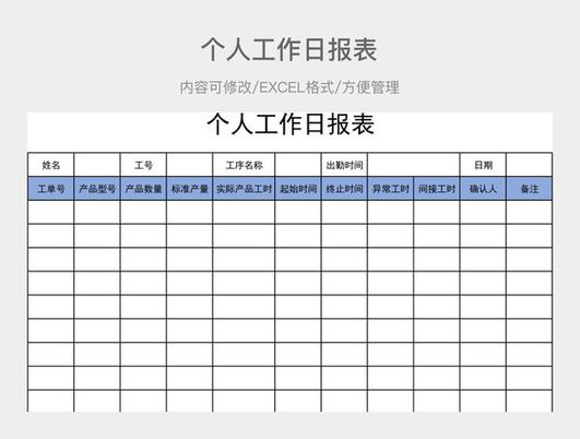 工作日报模板