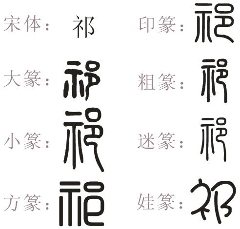 篆体字查询