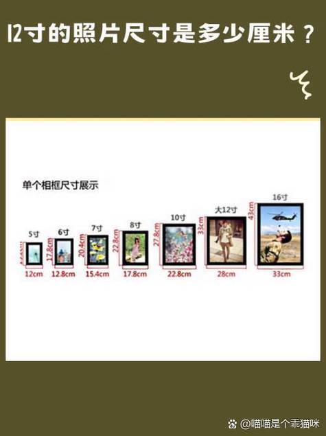 照片尺寸大小对照表