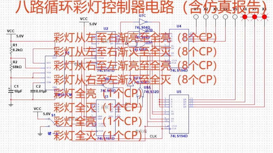 led彩灯控制器原理图