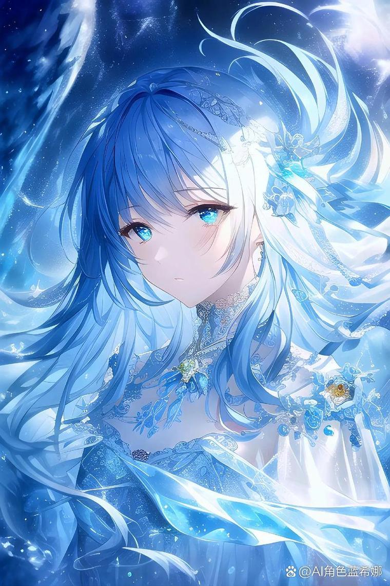 蓝色动画片人物图片