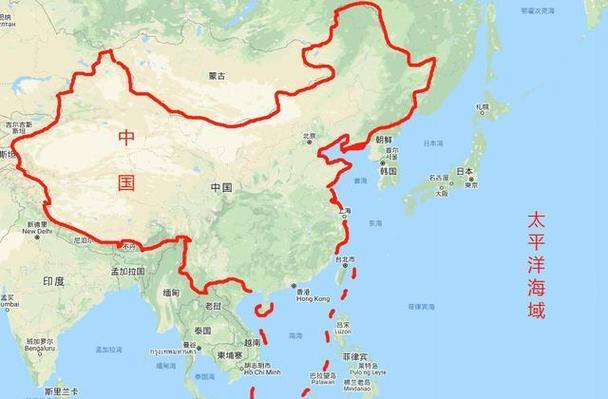 中国濒临的海域示意图