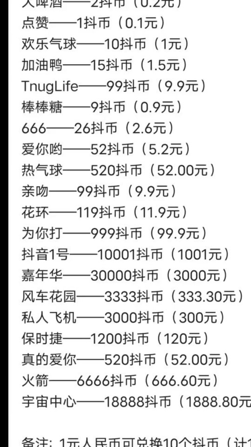 抖音抖币提现比例