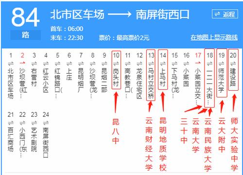 昆明最全公交车线路表截图3