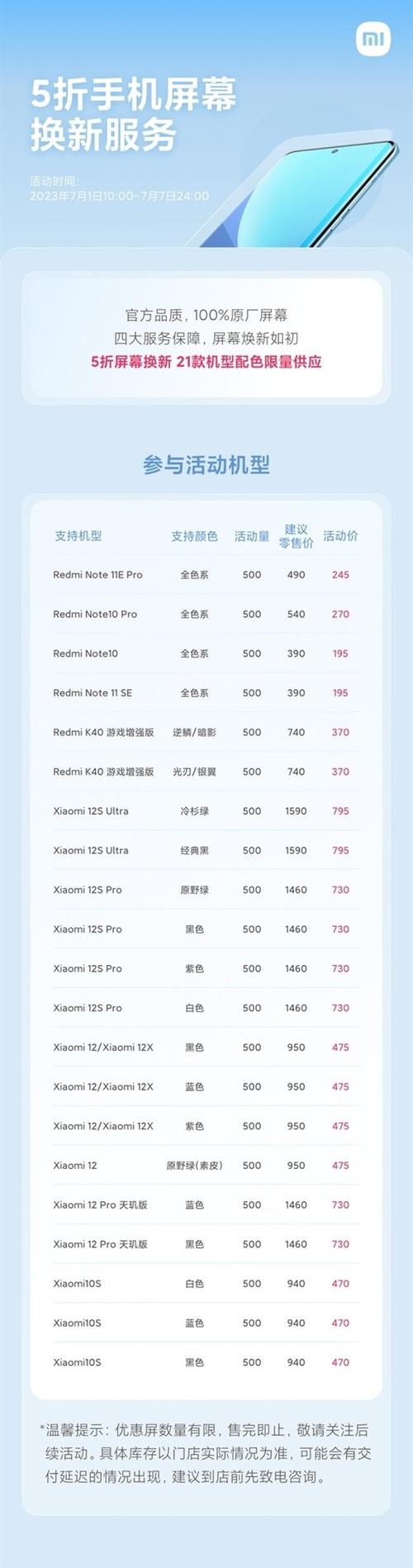 红米note5换屏多少钱