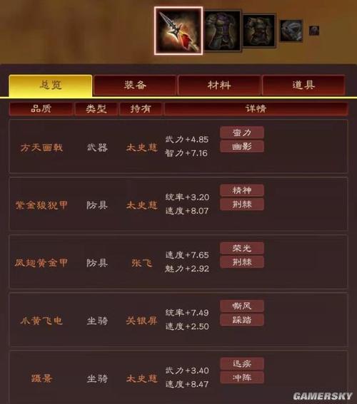 三国志战略版武器双特技