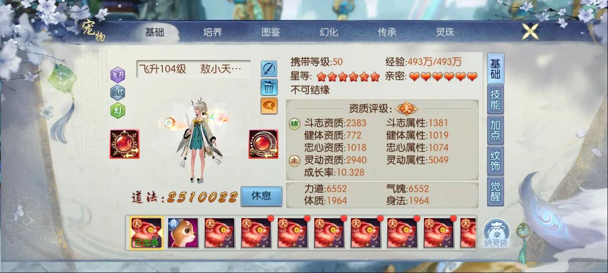 诛仙20星宠物总资质