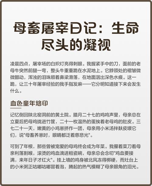 母畜屠宰厂小说
