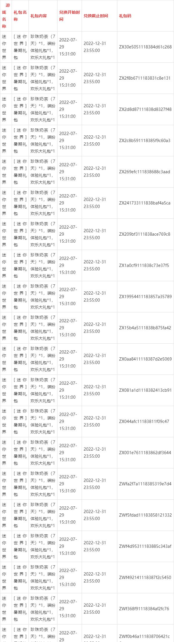 迷你世界 激活码生成器