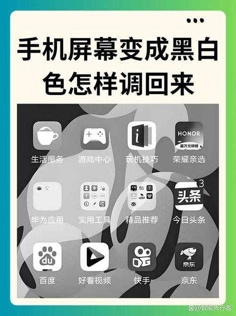 手机屏幕黑白色了怎么办