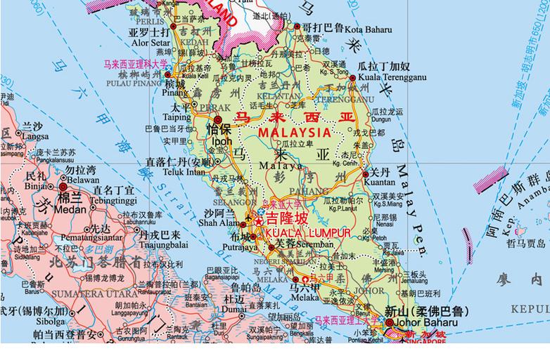马来西亚导航地图中文版