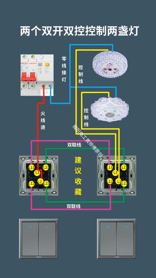 二灯二控开关接线图截图3