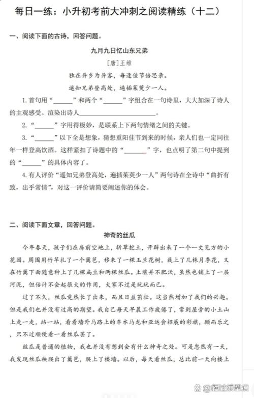 阅读理解题及答案