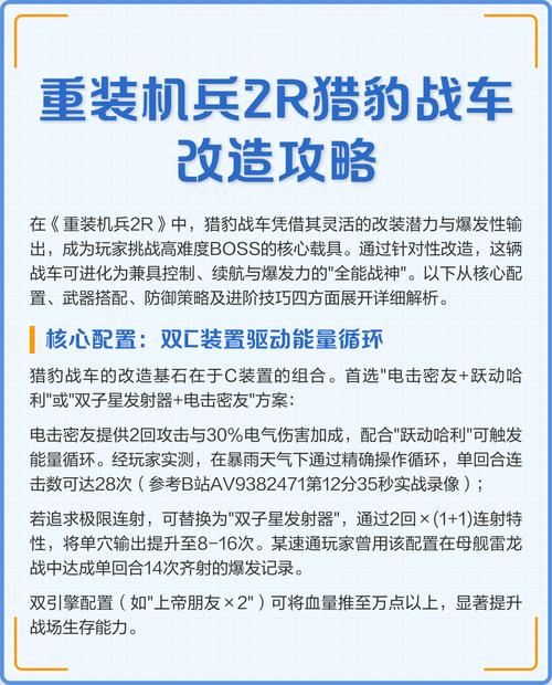 重装机兵2r战车介绍