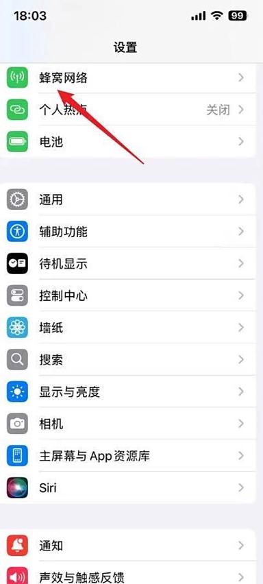 苹果手机数据漫游在哪里打开