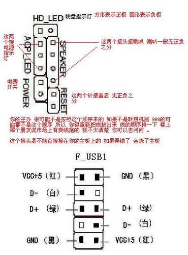 联想主板开机针脚图解