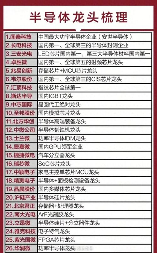 存储芯片十大龙头