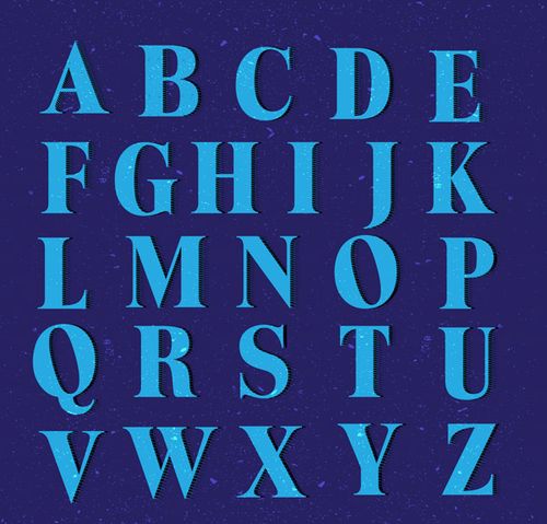 26个蓝色英文字母复制