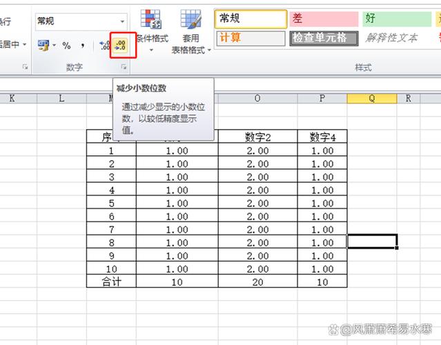 表格怎么设置小数点后保留两位
