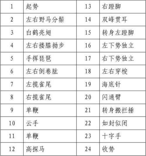 简化二十四式太极拳视频